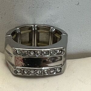 Paparazzi Silver Men's Ring with Clear Accents